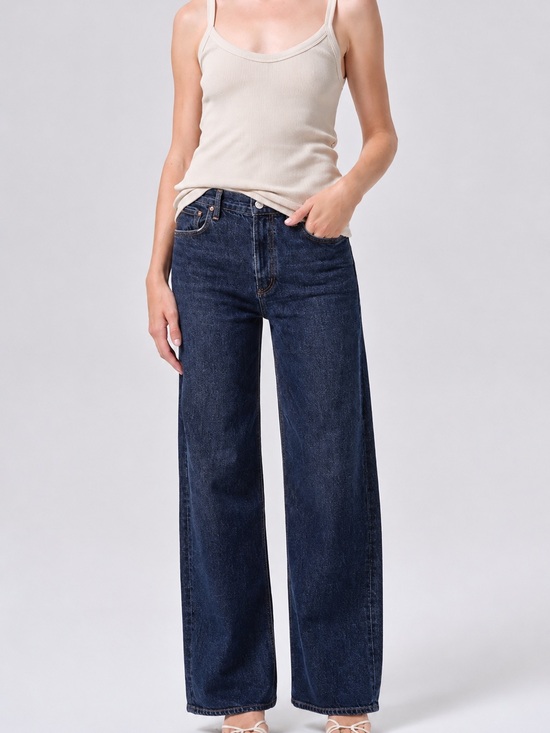 Agolde Denim - AGOLDE Ren High Rise Wide Leg Jeans Dark Indigo Size 28